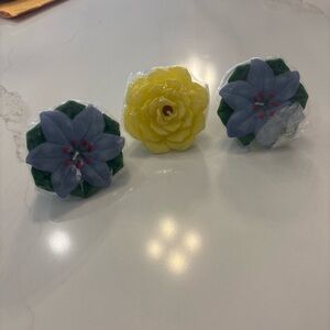 Set of 3 Floating Flower Candles